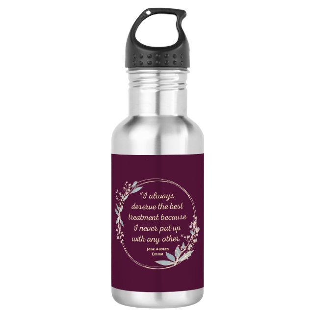 Bouteille D'eau Emma By Jane Austen Citation II - Style mignon (Devant)