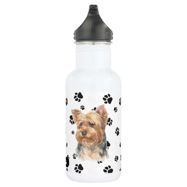 Bouteille D'eau Empreinte de chiens de Yorkshire Terrier (Droite)