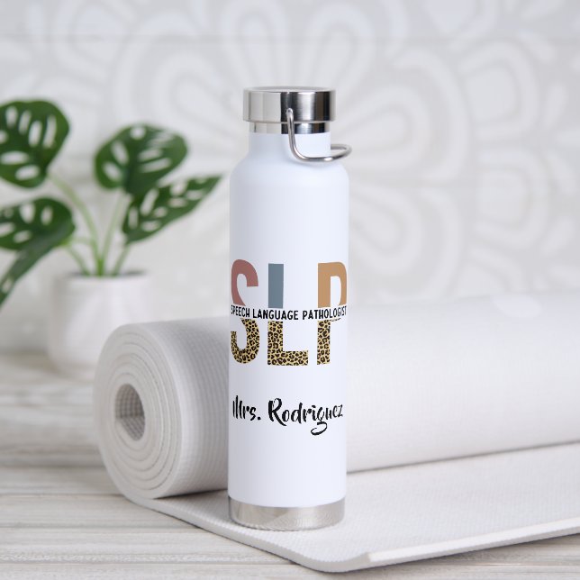 Bouteille D'eau Empreinte de léopard Pathologiste de la parole per (Yoga)