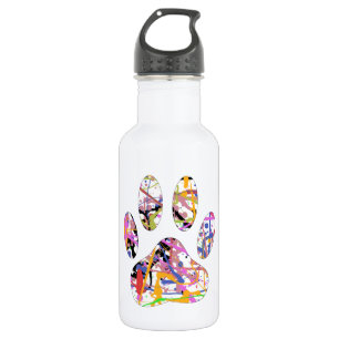 Bouteille D'eau Empreinte de patte de chien de peinture
