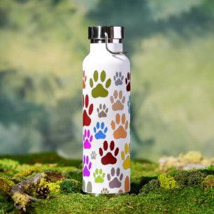 Bouteille D'eau Empreintes de pattes de chiens partout