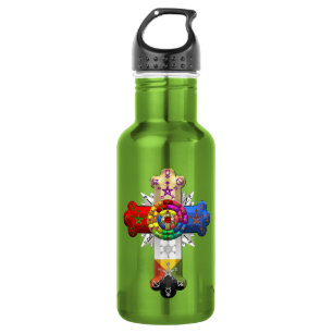 Bouteille D'eau En Acier Inoxydable [200] Rosy Cross (Croix Rose)