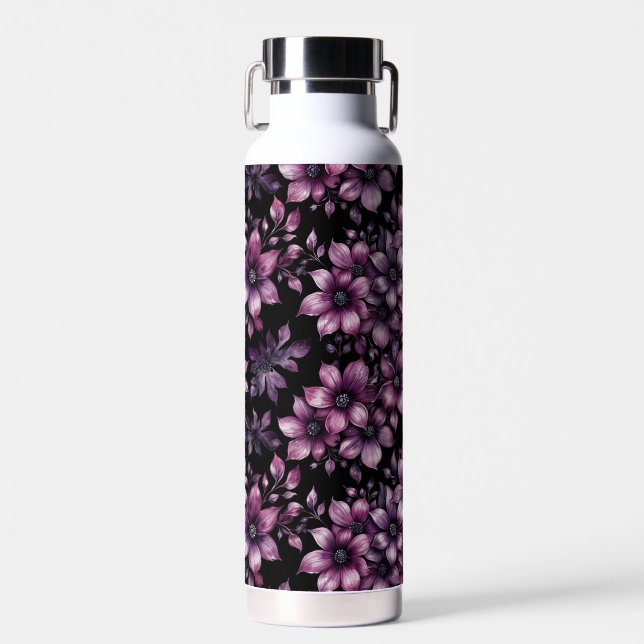 Bouteille d'eau en acier inoxydable à fleurs de pr (Avant)