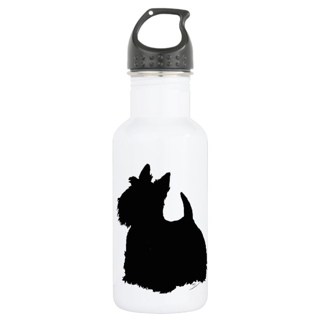 Bouteille D'eau En Acier Inoxydable Alert Scottish Terrier Silhouette (Devant)