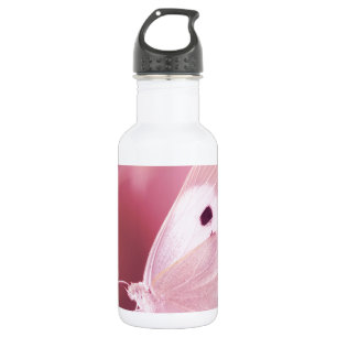 Bouteille D'eau En Acier Inoxydable Animaux de papillons vous manquant ressort rose