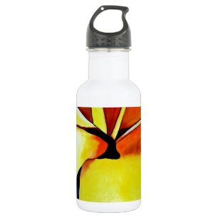 Bouteille D'eau En Acier Inoxydable Aquarelle de fleur frangipani tropicale art abstra