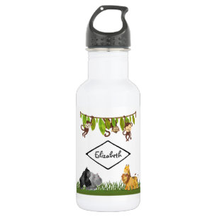 Bouteille D'eau En Acier Inoxydable Aquarelle Safari Jungle Illustration animale