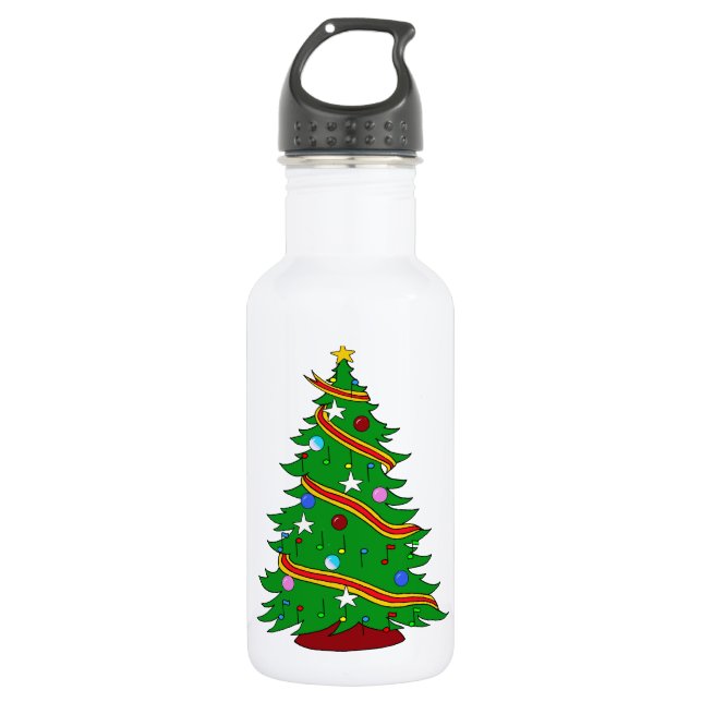 Bouteille D'eau En Acier Inoxydable Arbre de Noël musical (Devant)