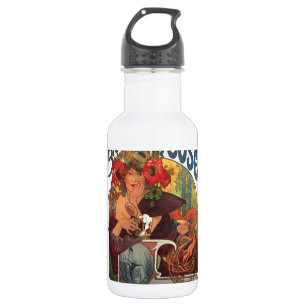 Bouteille D'eau En Acier Inoxydable Art Nouveau vintage Alphonse Mucha