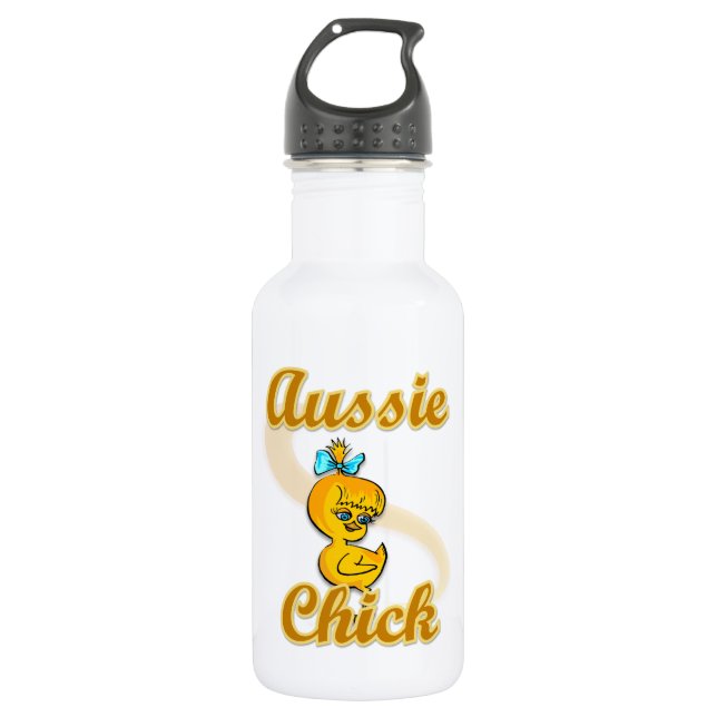 Bouteille D'eau En Acier Inoxydable Aussie Chick (Devant)