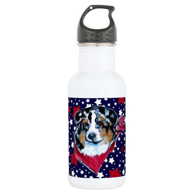 BOUTEILLE D'EAU EN ACIER INOXYDABLE AUSTRALIAN SHEPHERD (Devant)