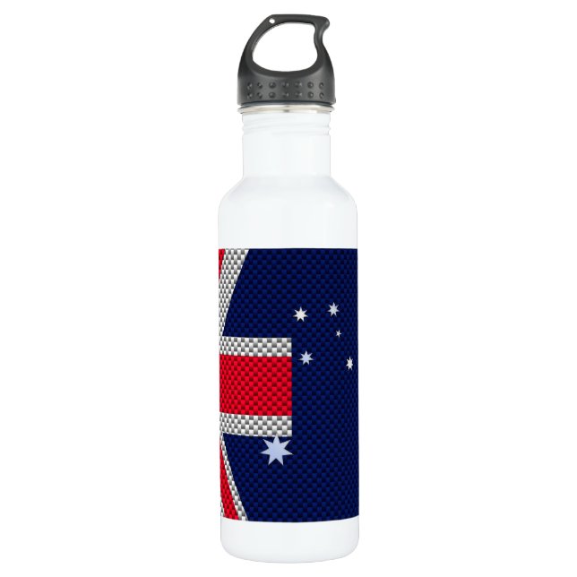 Bouteille D'eau En Acier Inoxydable Australie Drapeau Design en fibre de carbone Style (Devant)