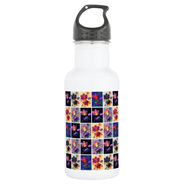 Bouteille D'eau En Acier Inoxydable Autumn Leaves Rustic Patchwork (Devant)