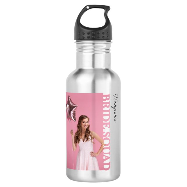 Bouteille d'eau en acier inoxydable avec photo de  (Devant)