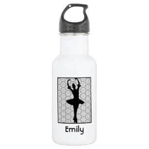 Bouteille D'eau En Acier Inoxydable Ballerina Silhouette sur un Motif de mandala du co