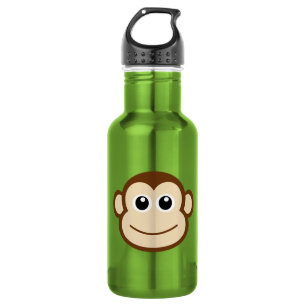 Bouteille D'eau En Acier Inoxydable Bande dessinée de singe