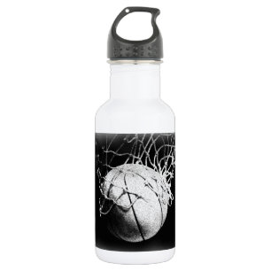 Bouteille D'eau En Acier Inoxydable Basket-ball noir et blanc