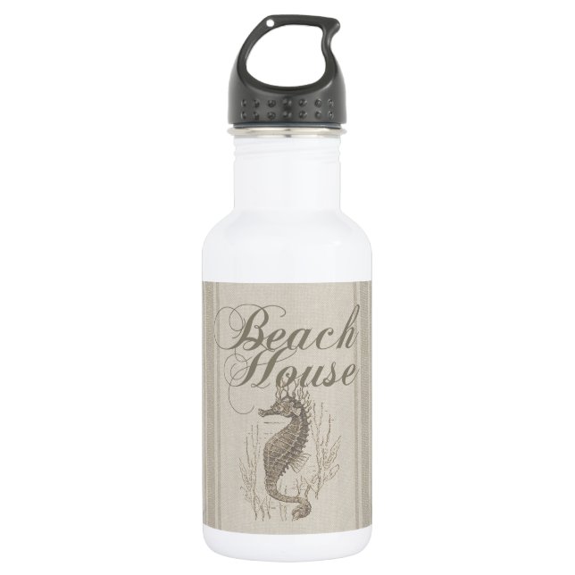 Bouteille D'eau En Acier Inoxydable Beach House Seahorse Seashore (Devant)
