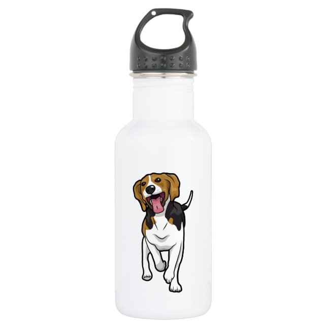Bouteille D'eau En Acier Inoxydable Beagle heureux (Devant)