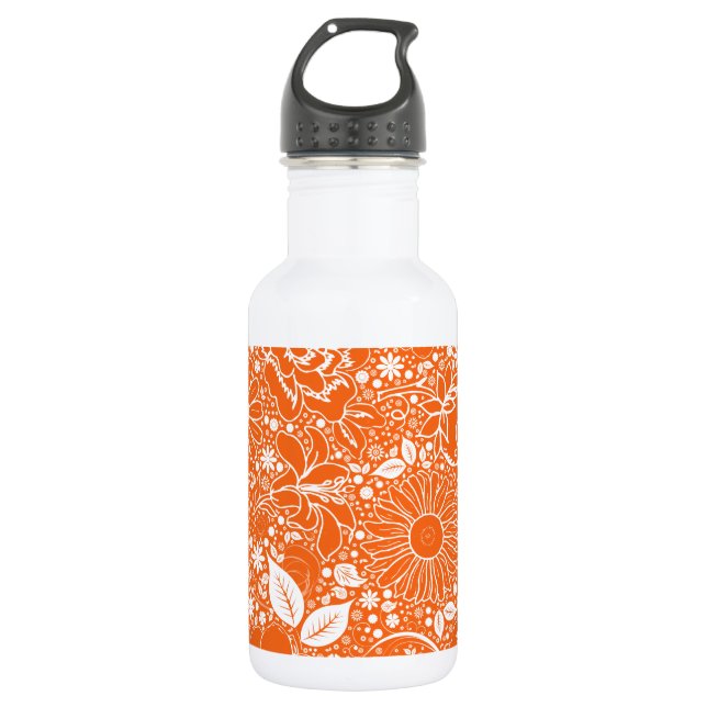 Bouteille D'eau En Acier Inoxydable Beautés botaniques Orange (Devant)