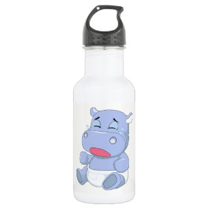 Bouteille D'eau En Acier Inoxydable Bébé hippopotame pleure
