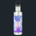 Bouteille D'eau En Acier Inoxydable Beurre d'Imaginaire rose et mauve brillant<br><div class="desc">Bouteille d'eau à étincelle rose et pourpre de papillon d'Imaginaire.</div>