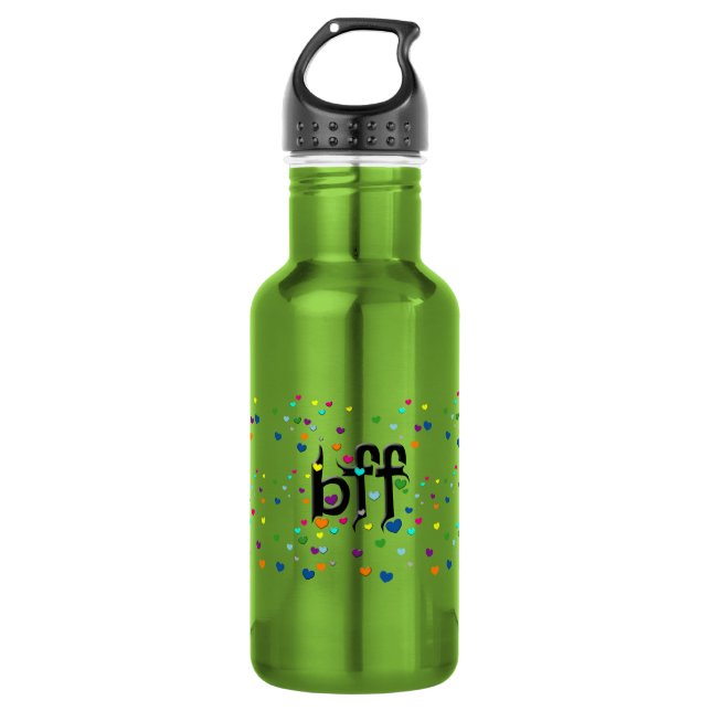 Bouteille D'eau En Acier Inoxydable bff ~ coeurs (Devant)