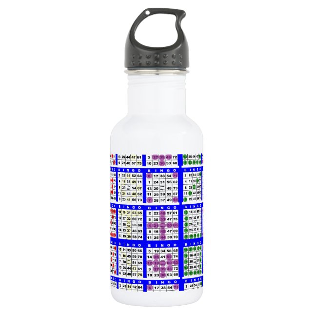 Bouteille D'eau En Acier Inoxydable Bingo Game Motifs Grille (Devant)