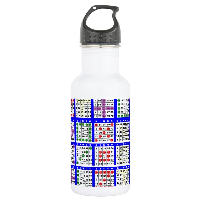 Bouteille D'eau En Acier Inoxydable Bingo Jeu Motifs Grand (Devant)