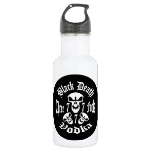 Bouteille D'eau En Acier Inoxydable Black Death 777 - Trois Fools Vodka