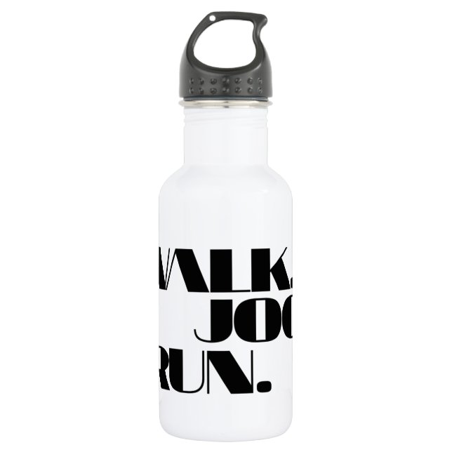 Bouteille D'eau En Acier Inoxydable BLACK WALK JOG RUN (police CHUNKY) (Devant)