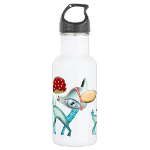 Bouteille D'eau En Acier Inoxydable Blue Baby Deer Red Mushroom Liberty Bottle