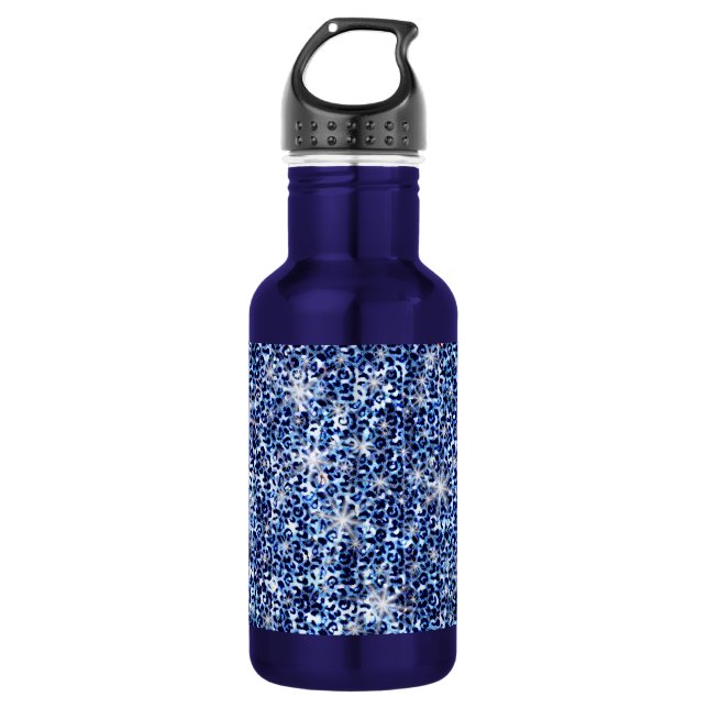Bouteille d'eau en acier inoxydable Blue Cheetah S (Devant)