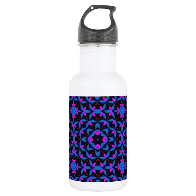 Bouteille D'eau En Acier Inoxydable blue geometric pattern (Devant)