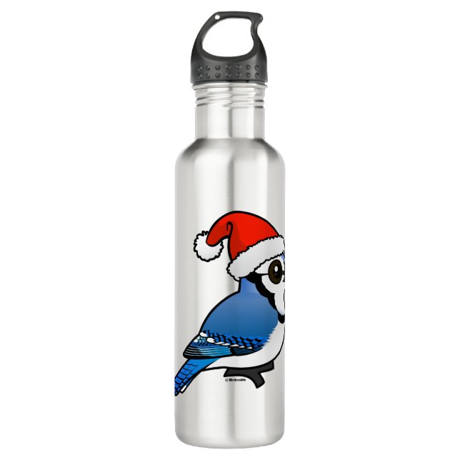 Bouteille D'eau En Acier Inoxydable Blue Jay Père Noël (Devant)