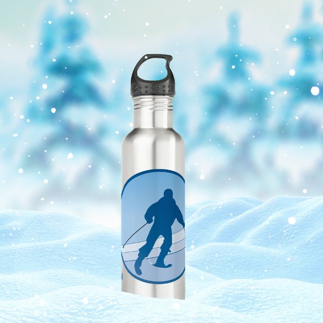 Bouteille D'eau En Acier Inoxydable Blue Snowski personnalisé (Créateur téléchargé)