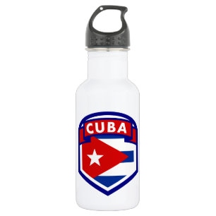Bouteille D'eau En Acier Inoxydable Bouclier du drapeau cubain