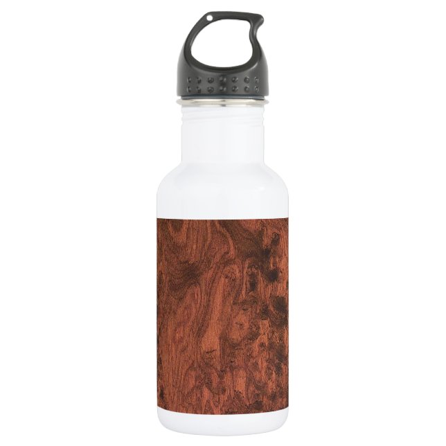 Bouteille D'eau En Acier Inoxydable Burl Mahogany Wood Texture (Devant)