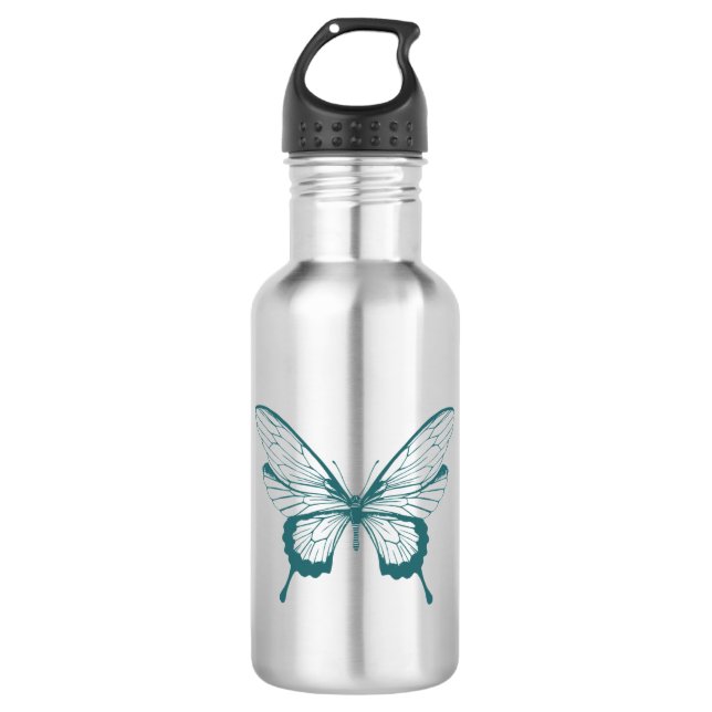 Bouteille d'eau en acier inoxydable Butterfly (Devant)