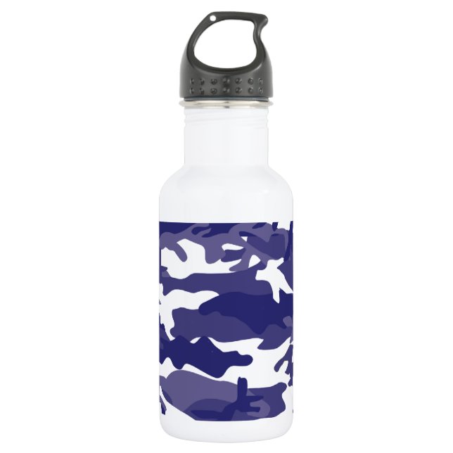 Bouteille D'eau En Acier Inoxydable Camouflage Bleu (Devant)