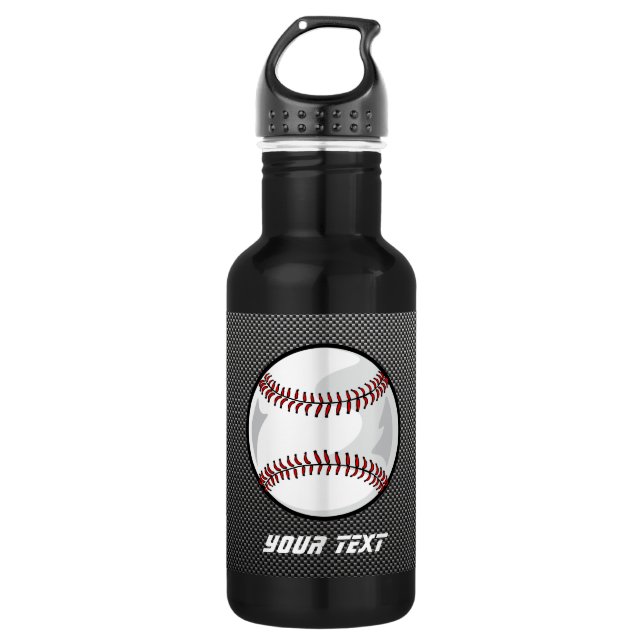 Bouteille D'eau En Acier Inoxydable Carbone fibre look Baseball (Devant)