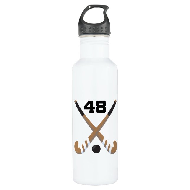 Bouteille D'eau En Acier Inoxydable Champ nombre uniforme 48 de joueur de hockey (Devant)