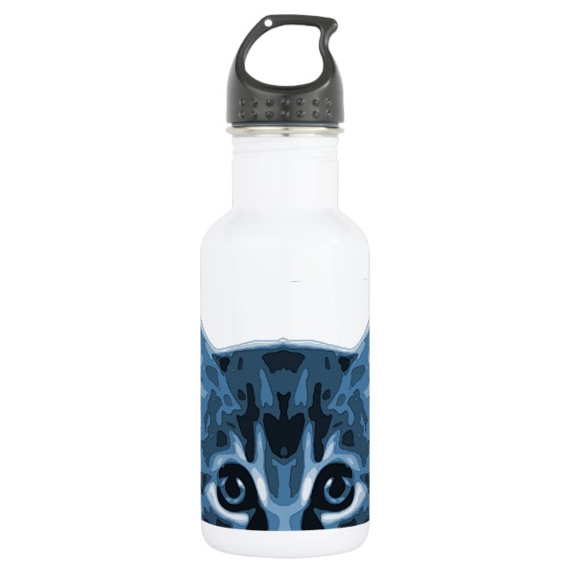 Bouteille D'eau En Acier Inoxydable Chat bleu Purrr ! (Devant)
