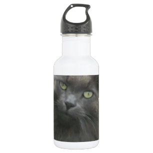 Bouteille D'eau En Acier Inoxydable Chat bleu russe gris-long