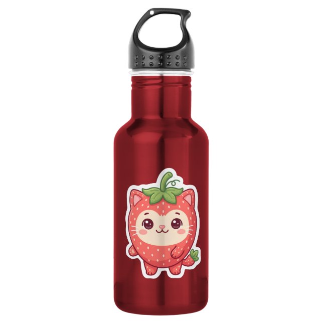 Bouteille d'eau en acier inoxydable Chat Mignon Ka (Devant)