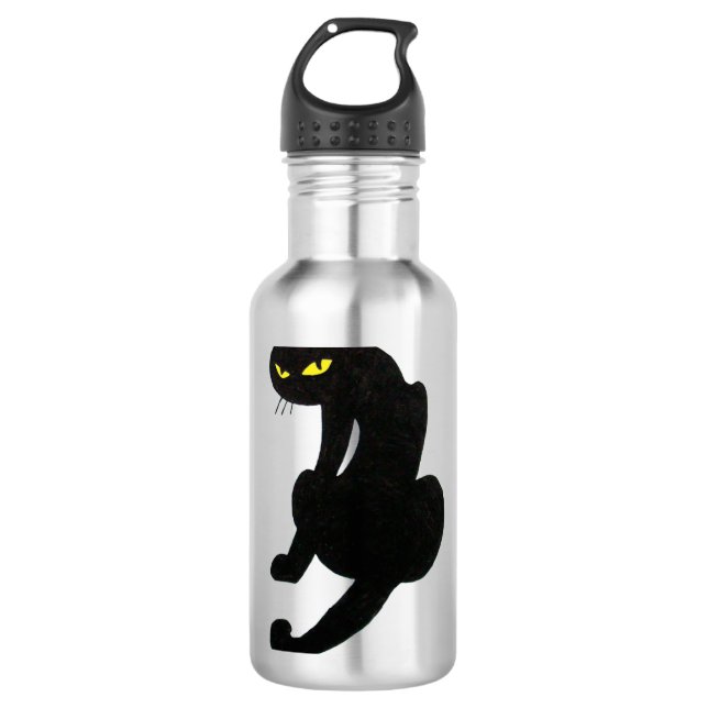 Bouteille D'eau En Acier Inoxydable CHAT NOIR blanc (Devant)