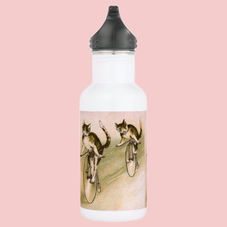 Bouteille D'eau En Acier Inoxydable Chats à vélo