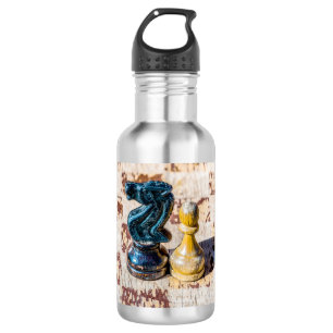 Bouteille D'eau En Acier Inoxydable Chess Pawn et Knight - anciens combattants