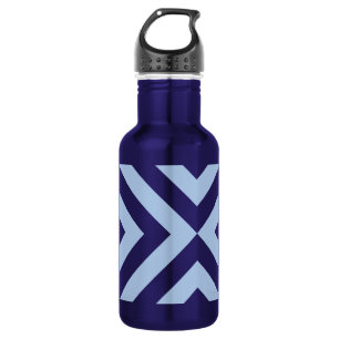 Bouteille D'eau En Acier Inoxydable Chevrons bleu clair et foncé