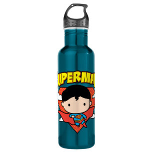 Bouteille D'eau En Acier Inoxydable Chibi Superman Polka Dot Shield et nom